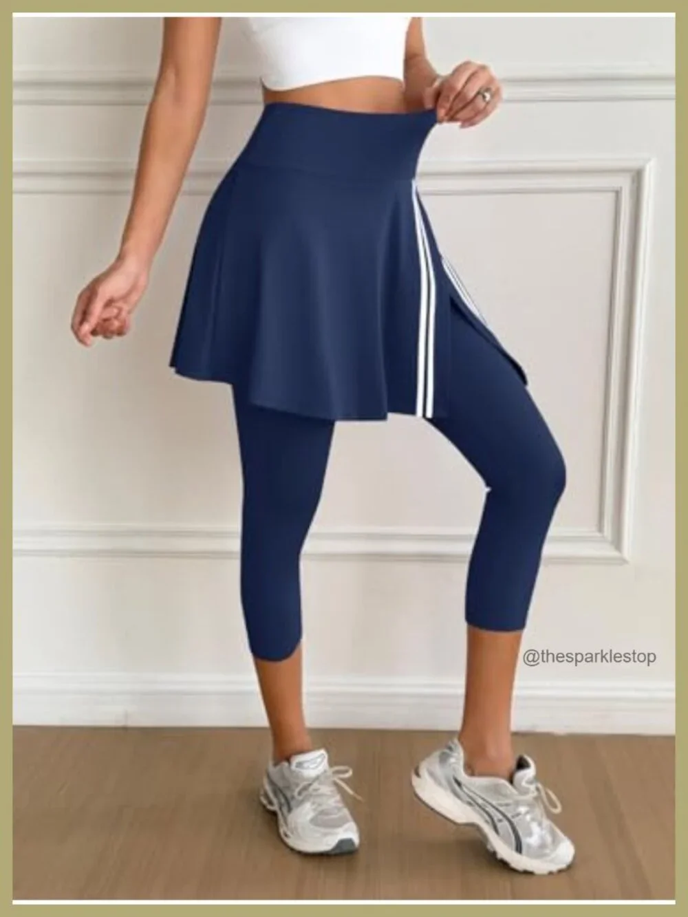 Women's Tennis Skirt with Capri Leggings Athletic Skort with Pockets for Golf